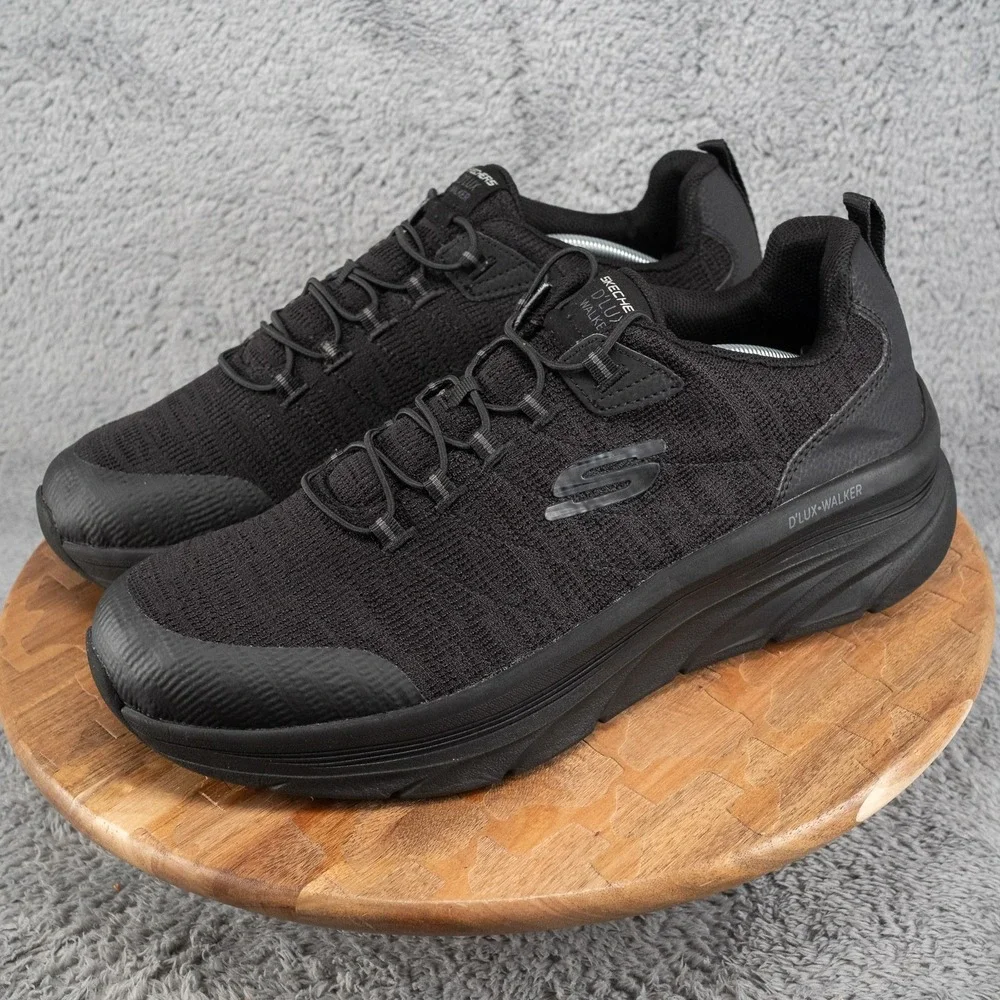 Skechers D'LUX Walker Pensive Shoes Mens Size 13 W Black Running Sneakers 232045
